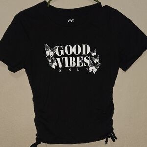 Good Vibes Only Black Short-Sleeve Graphic Tee